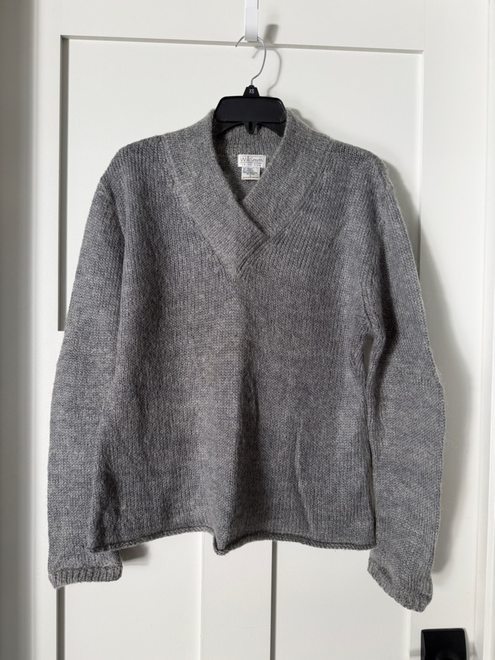 Willi Smith Gray V-Neck Shawl-Collar Men's Sweater